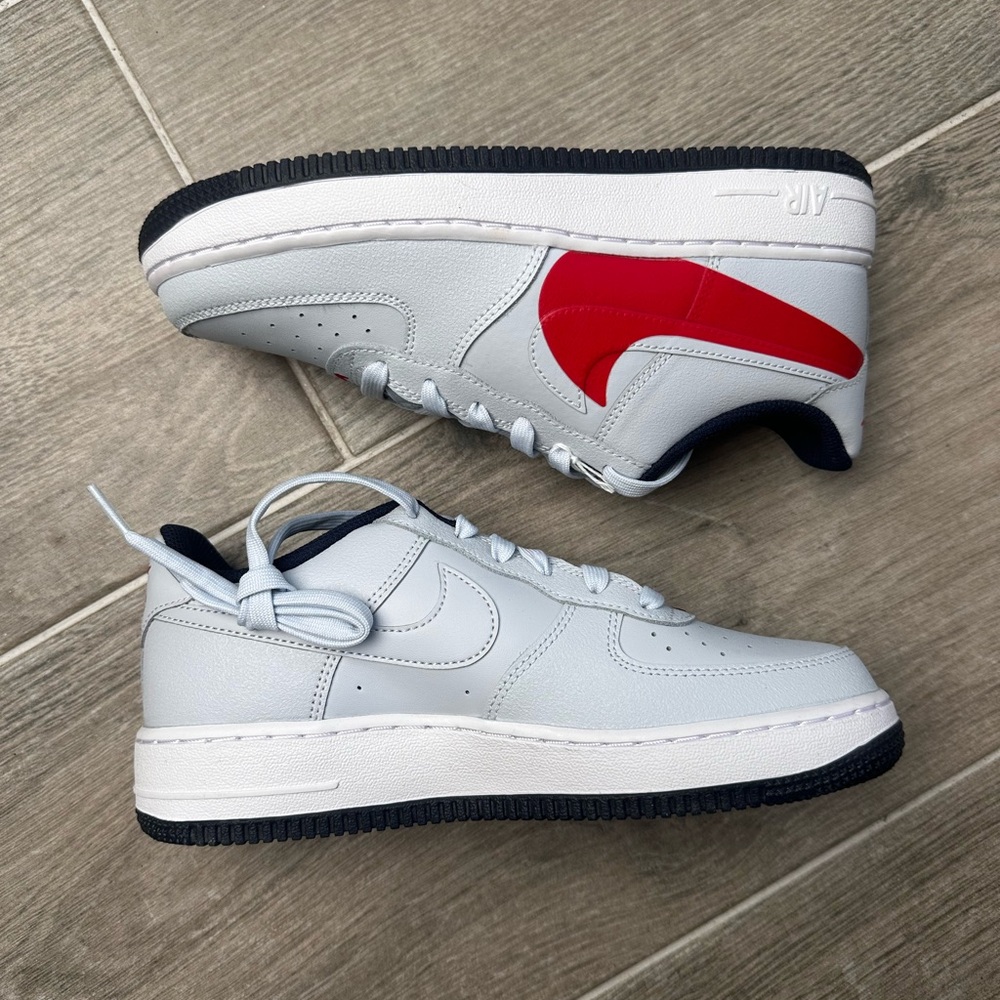 (GS) Nike Air Force 1 LV8 4 'Pure Platinum University Red'